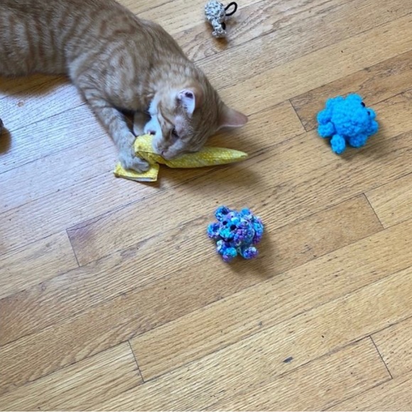 HAND CRAFTED Crochet Potent Organic Catnip Amigurumi Colorful Turtle Cat Toy - Picture 8 of 10